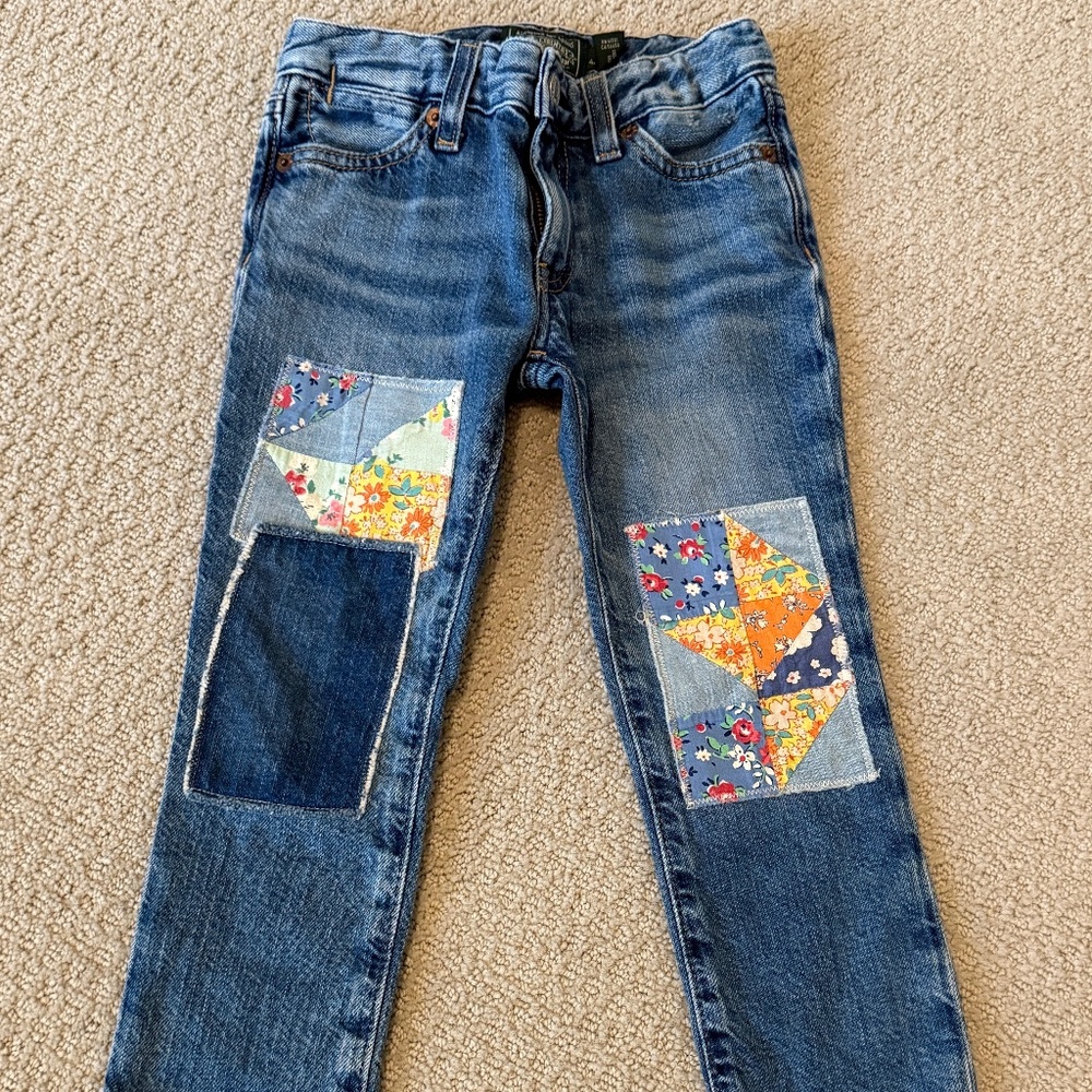 Polo Ralph Lauren Girls Patchwork Astor Slim Boyfriend Jeans 4/4T
